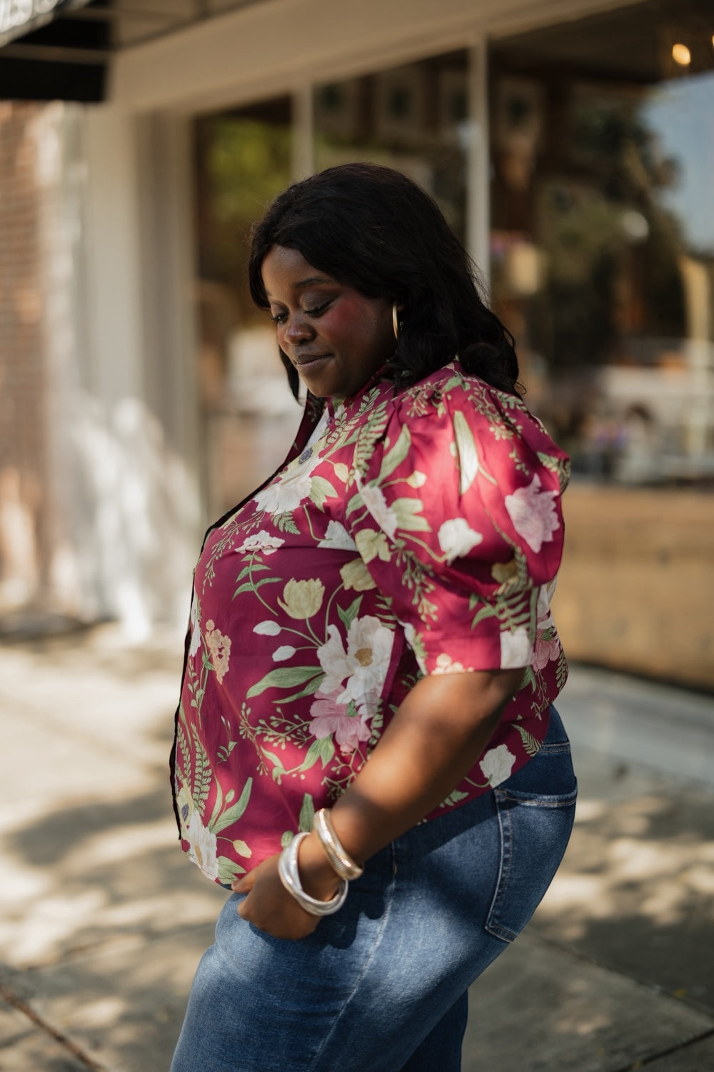 Merlot Floral Button Down (S-2XL)