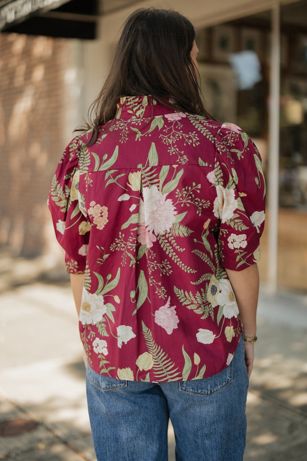 Merlot Floral Button Down (S-2XL)