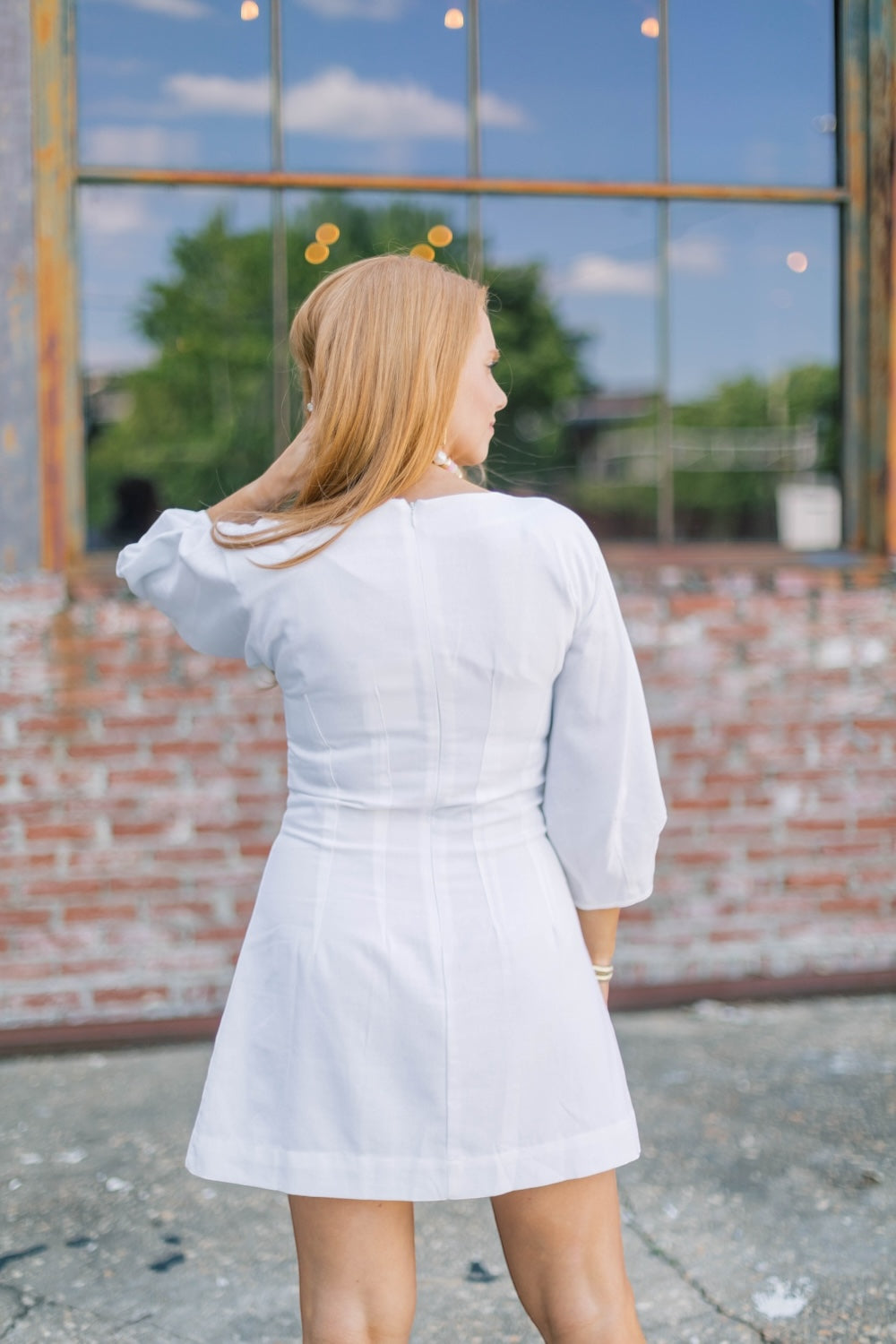 Linley White Linen Midi Dress