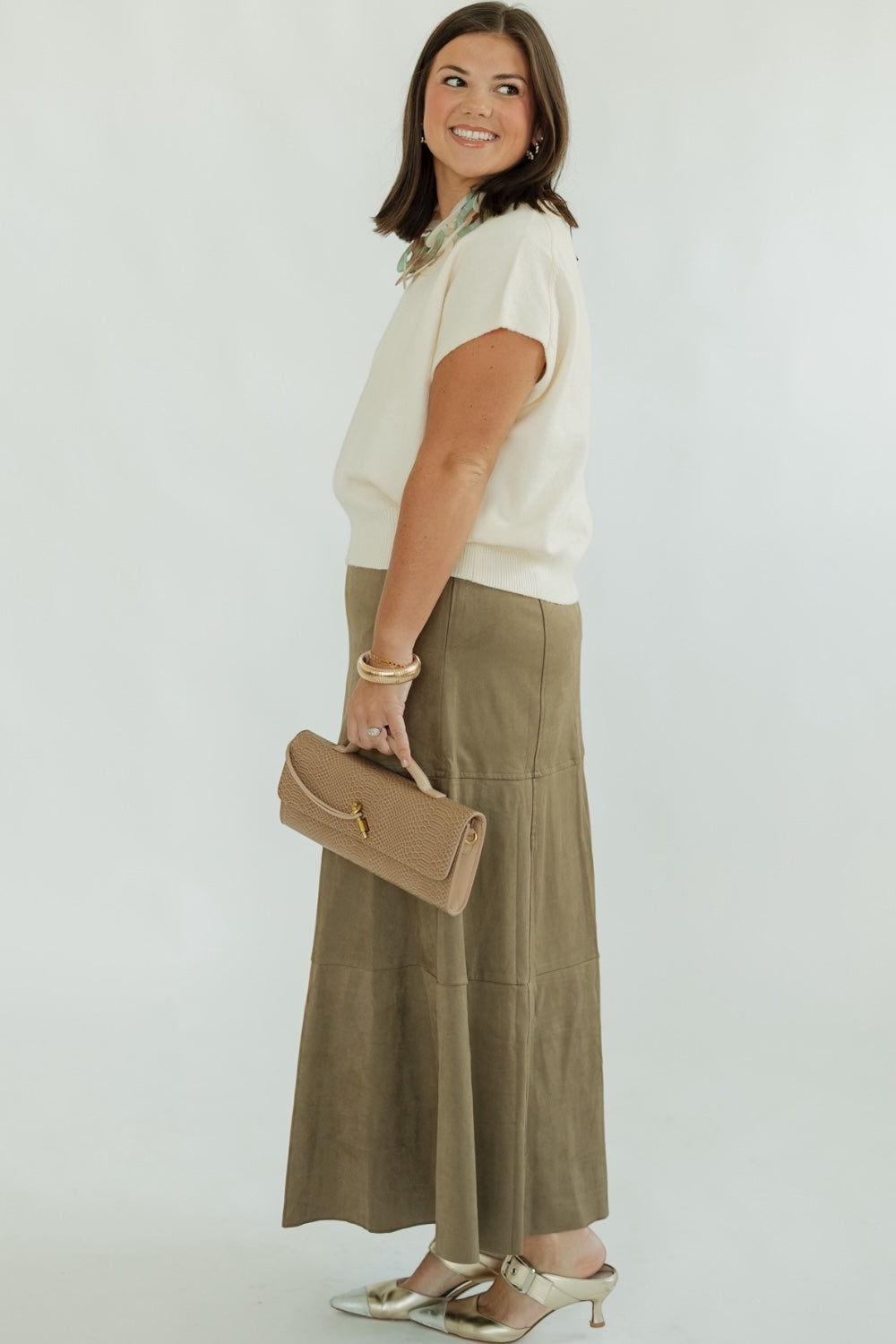 Susannah Cream Loose Fit Short Sleeve Sweater Top