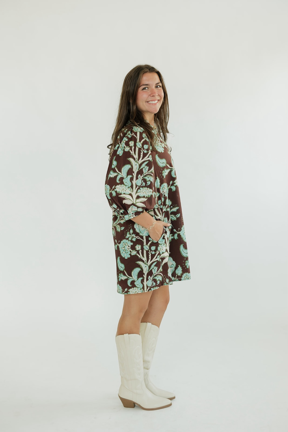 Fran Chocolate Floral Mini Dress
