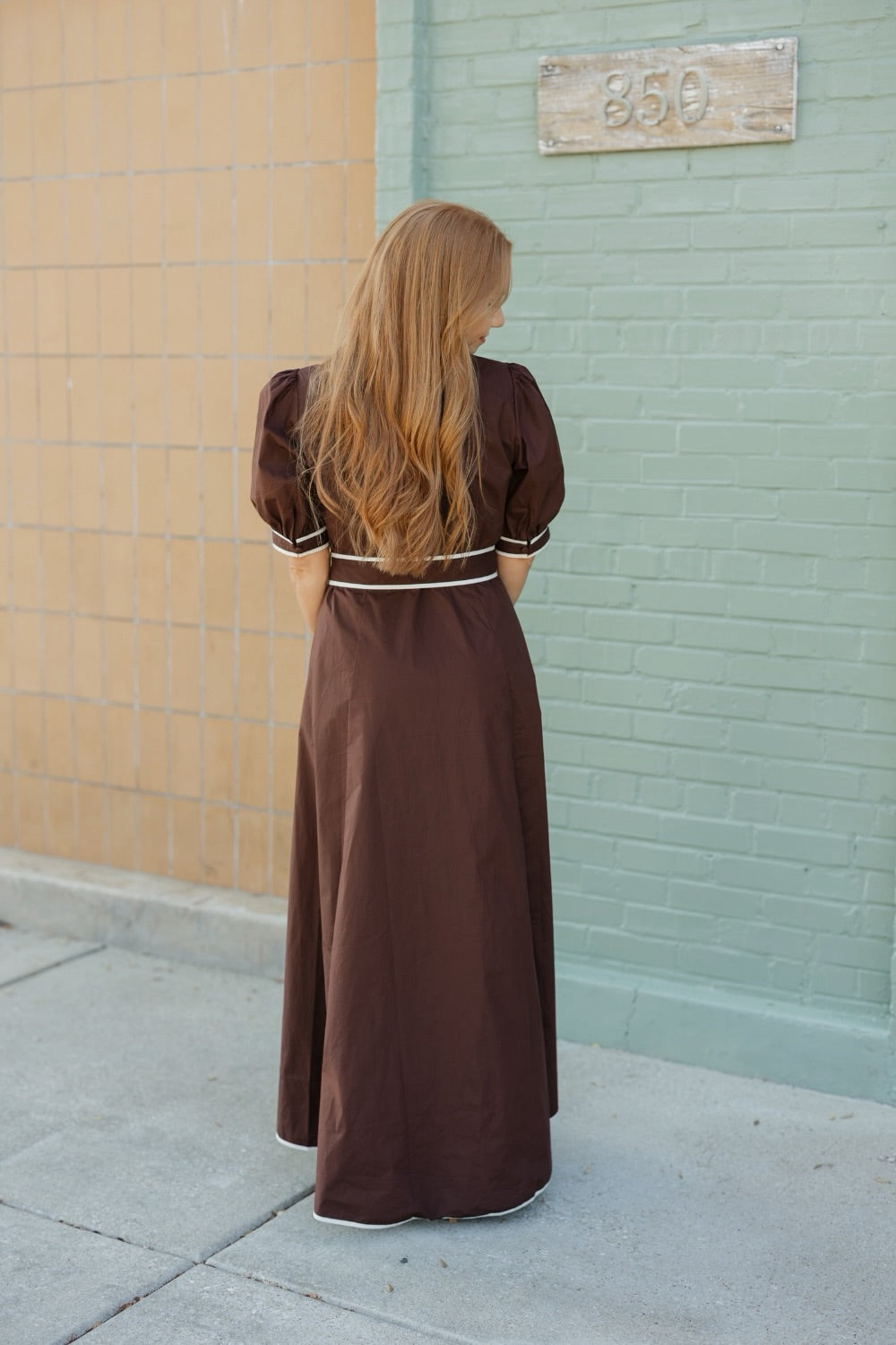 Montana Brown Poplin Midi Dress