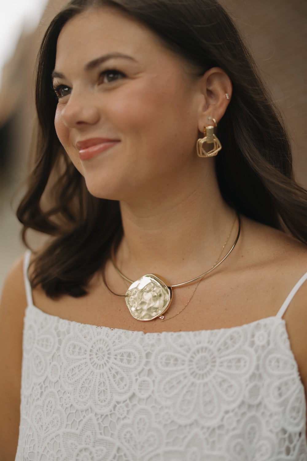 Textured Gold Nugget Choker