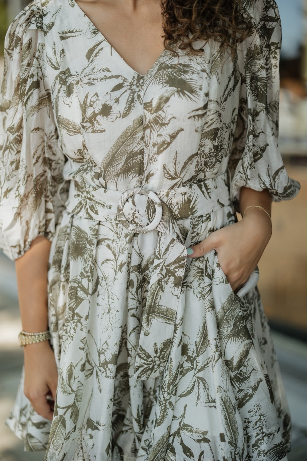 Alexis Olive Belted Dress