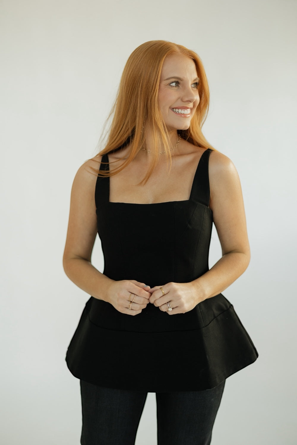 MiraBell Black Ponte Tank Top