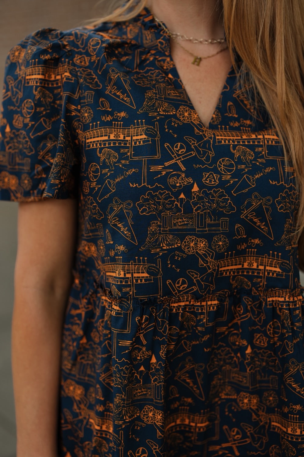 Ivy Mini Team Toile Auburn Dress (XS-2XL)