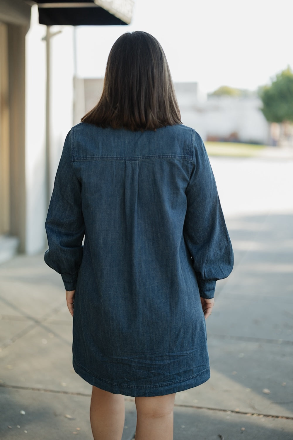 Daisy Dark Denim Collar Shirt Dress