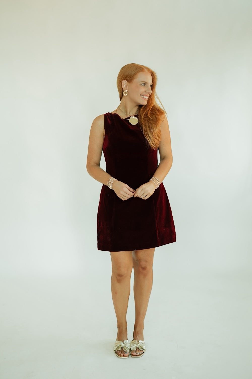 Carmine Burgundy Velvet Dress