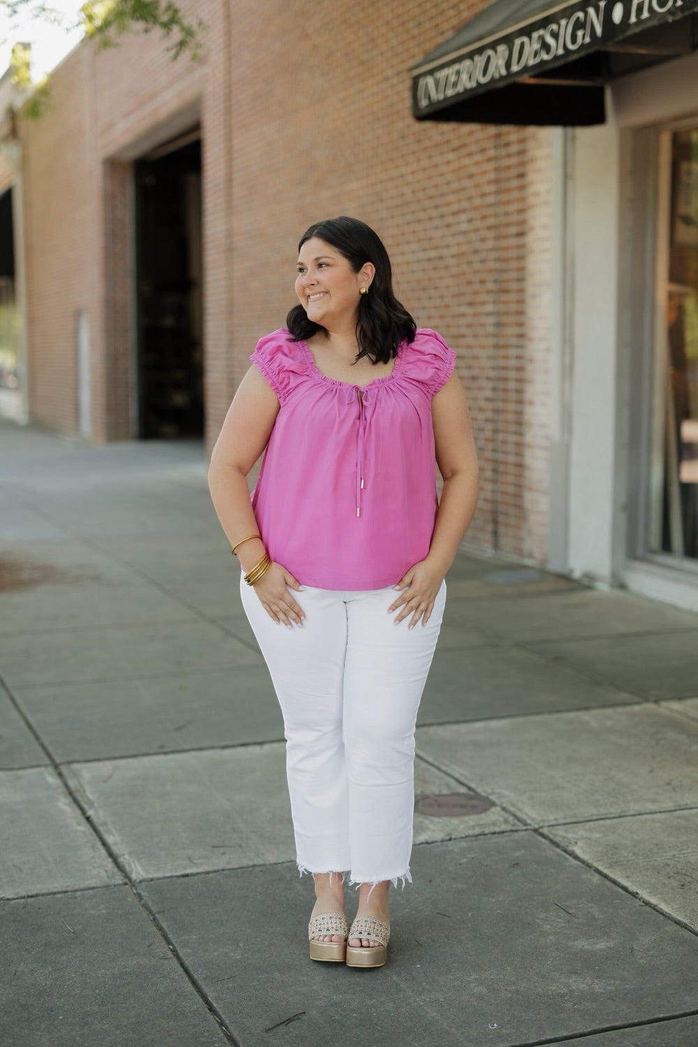 Orchid Pink Cap Sleeve Blouse (S-3XL)