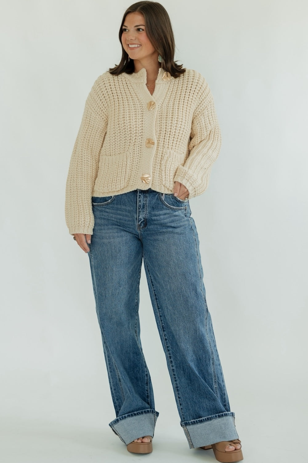 Zelle Creme Chunky Sweater