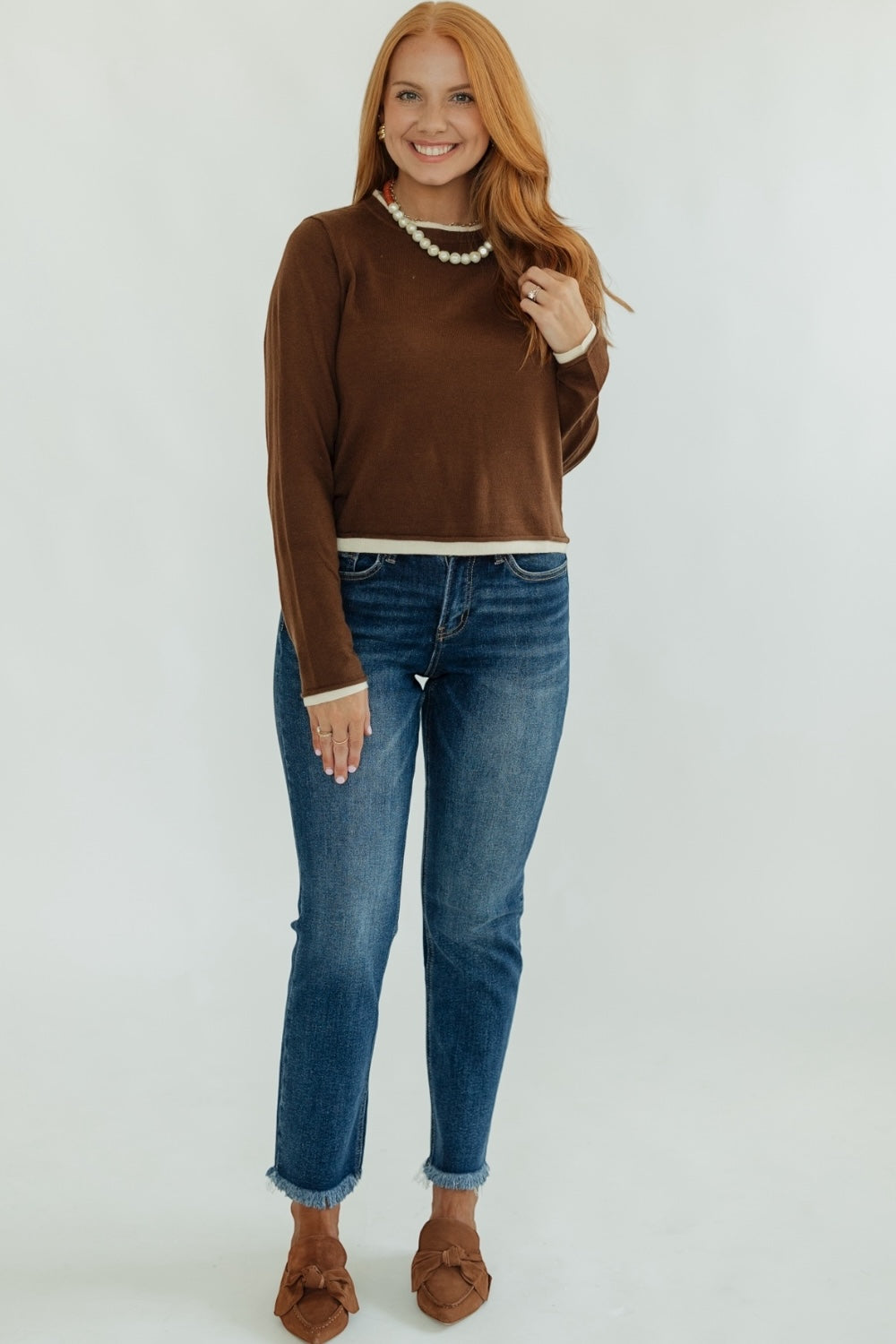 Linda Brown Layered Knit Top