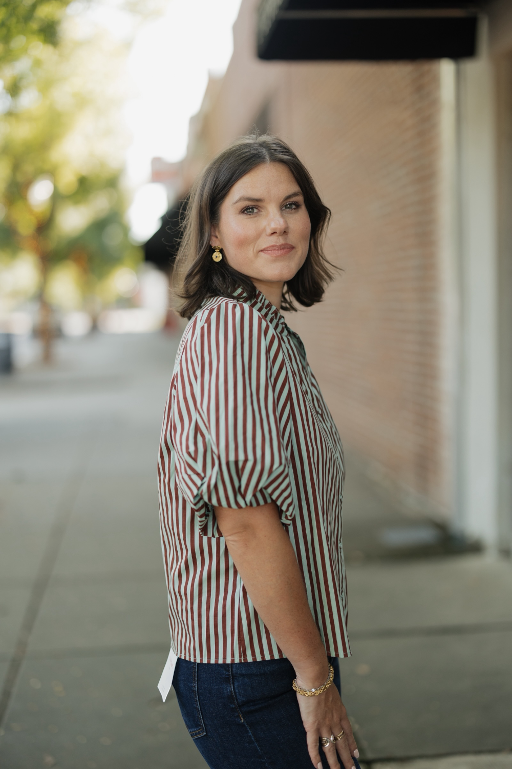 Carla Striped Button Down Top