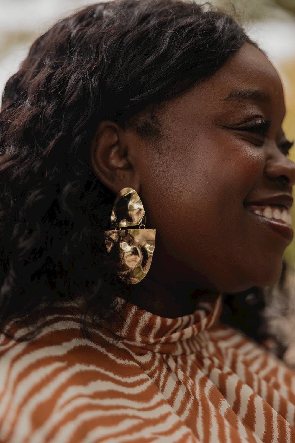 Linked 2 Half Oval Earrings