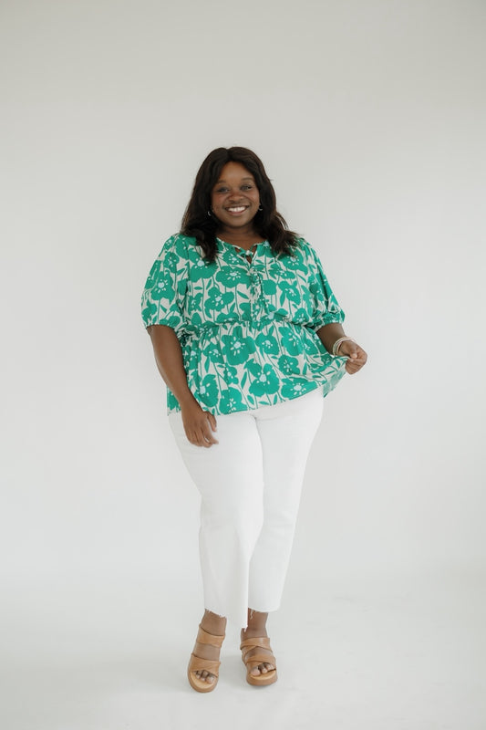 Sara Floral Peplum Top (S-3XL)