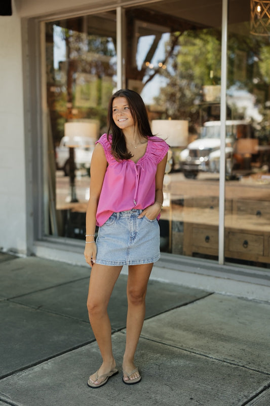 Orchid Pink Cap Sleeve Blouse (S-3XL)