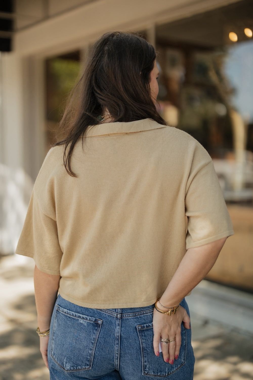 Butter Collar Crop Polo Knit