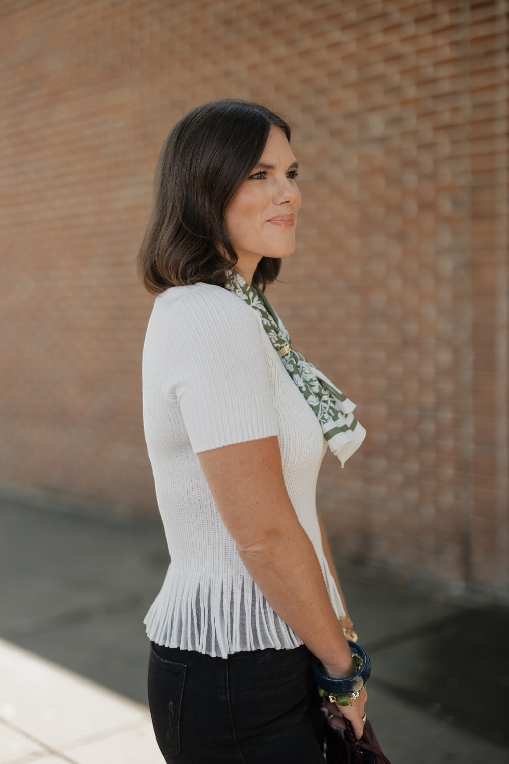 Holley Ivory Ribbed Sweater Top