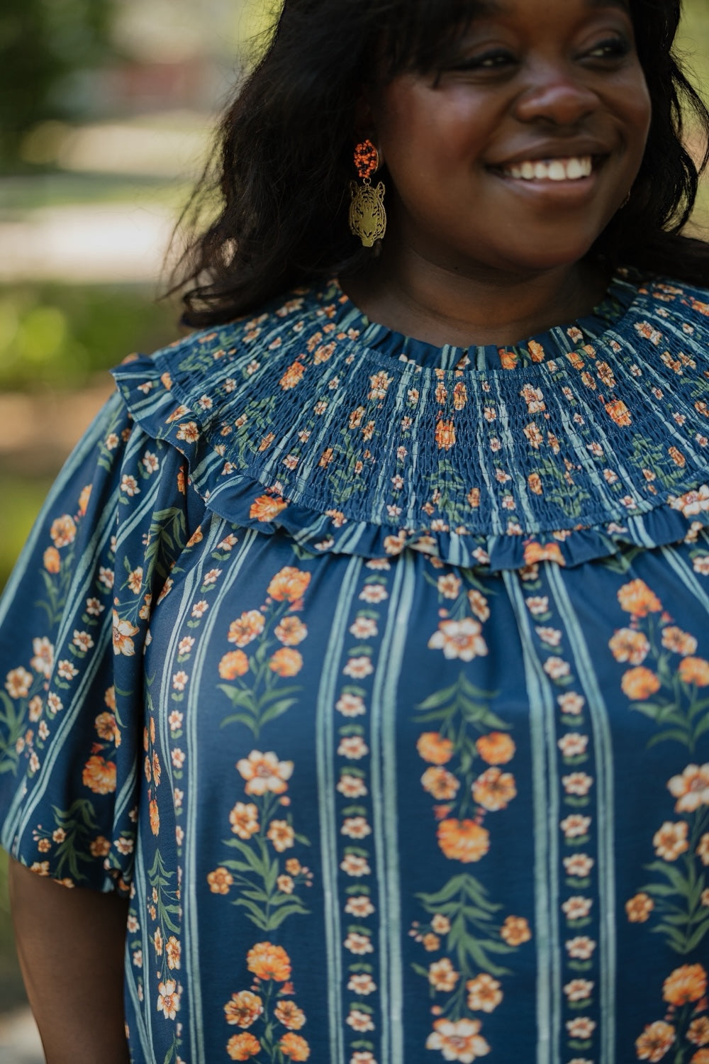 Melinda Navy Floral Mini Dress (S-3XL)