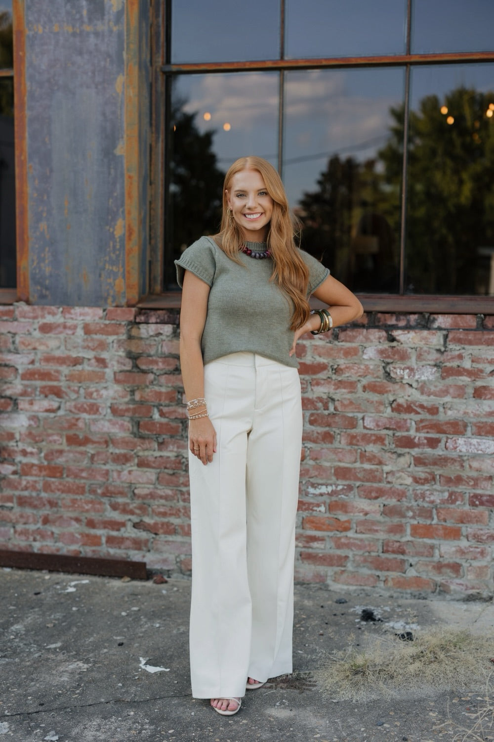 Lillian White Leather High Waist Pant (XS-XL)