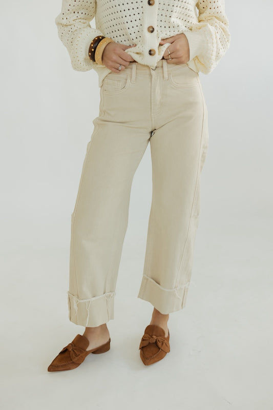 Whitecap Gray High Rise Cuffed Jean By Flying Monkey