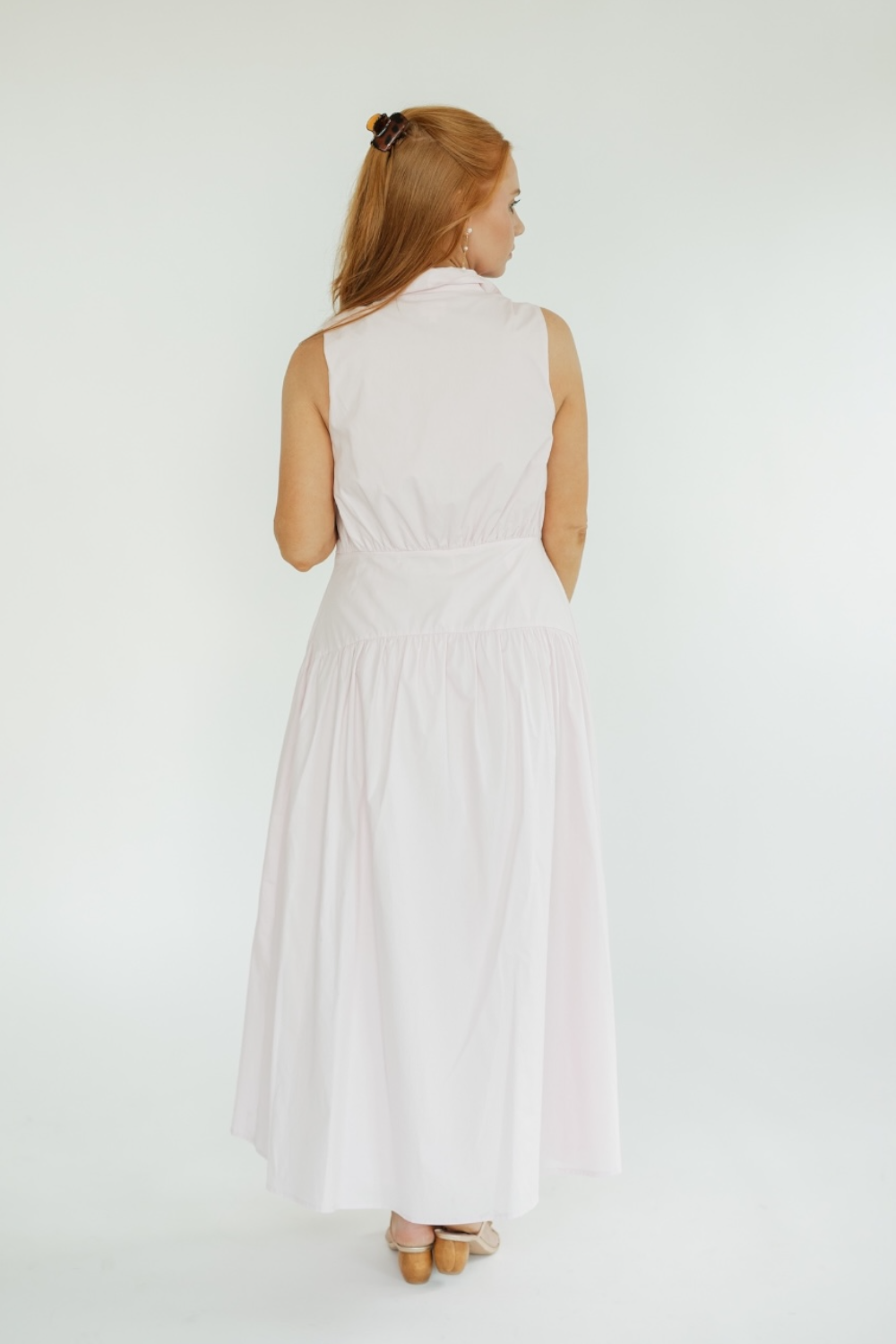 Joanie Pink Midi Shirt Dress