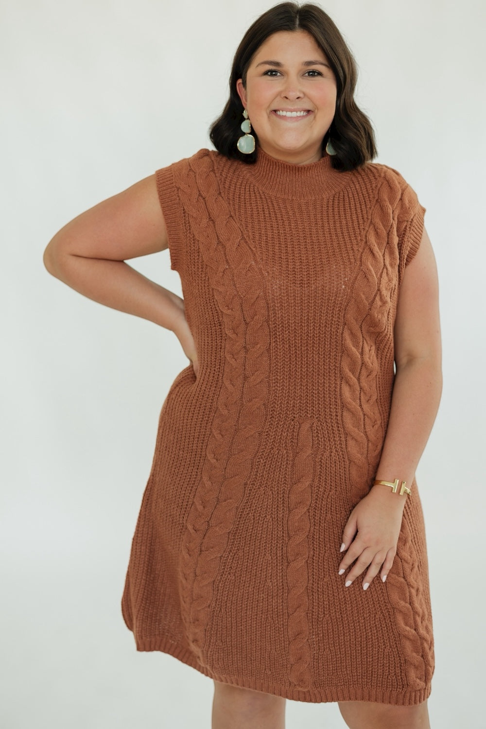 Rust Oversized Sweater Dress (S-3XL)