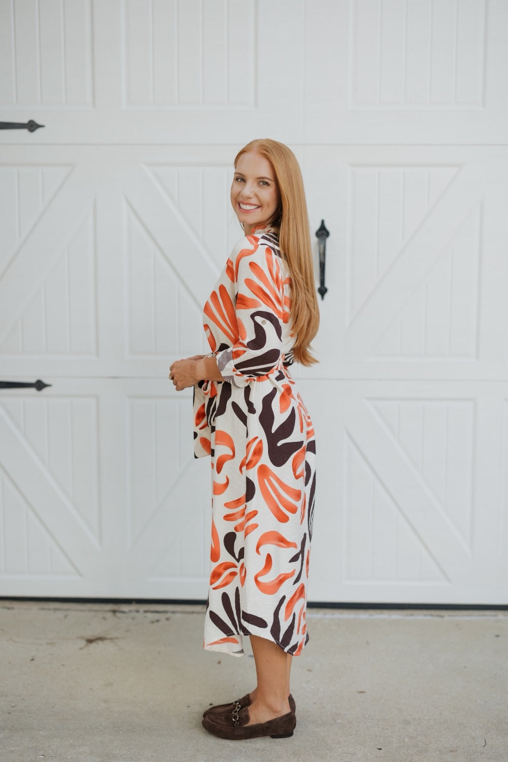 Sunset Brush Shirt Dress