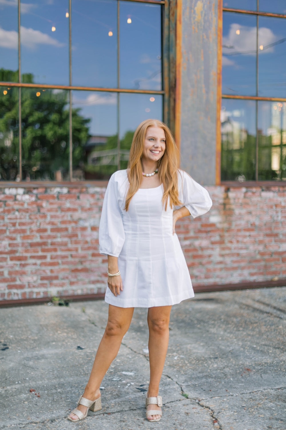 Linley White Linen Midi Dress