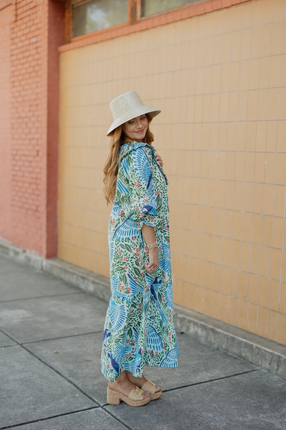 Parrot Print Beach Dress