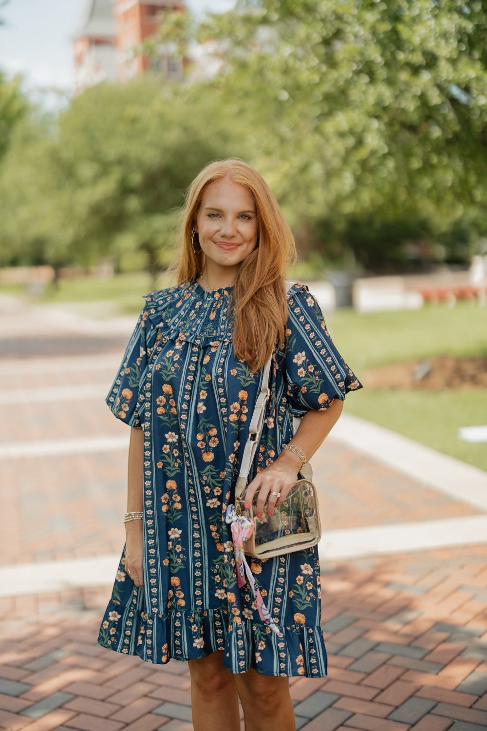 Melinda Navy Floral Mini Dress (S-3XL)
