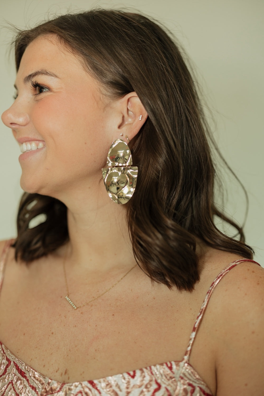 Linked 2 Half Oval Earrings