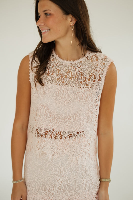 Zoey Lace Light Pink Top
