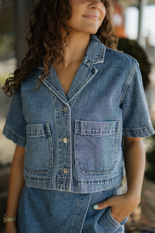 Lanie Cropped Denim Jacket (XS-XL)