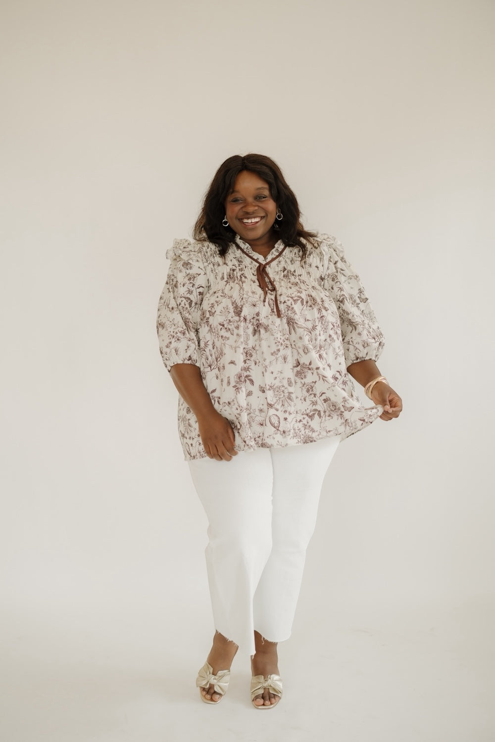Susannah Brown Floral Blouse (S-2XL)