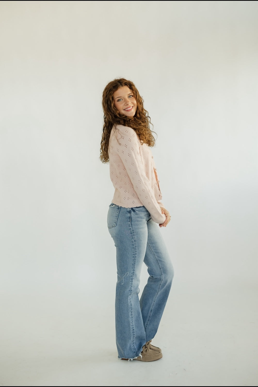 The Carmela Cardigan in Pink