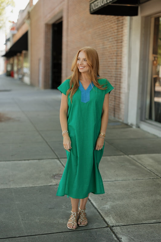 Green/Blue Beach Kaftan
