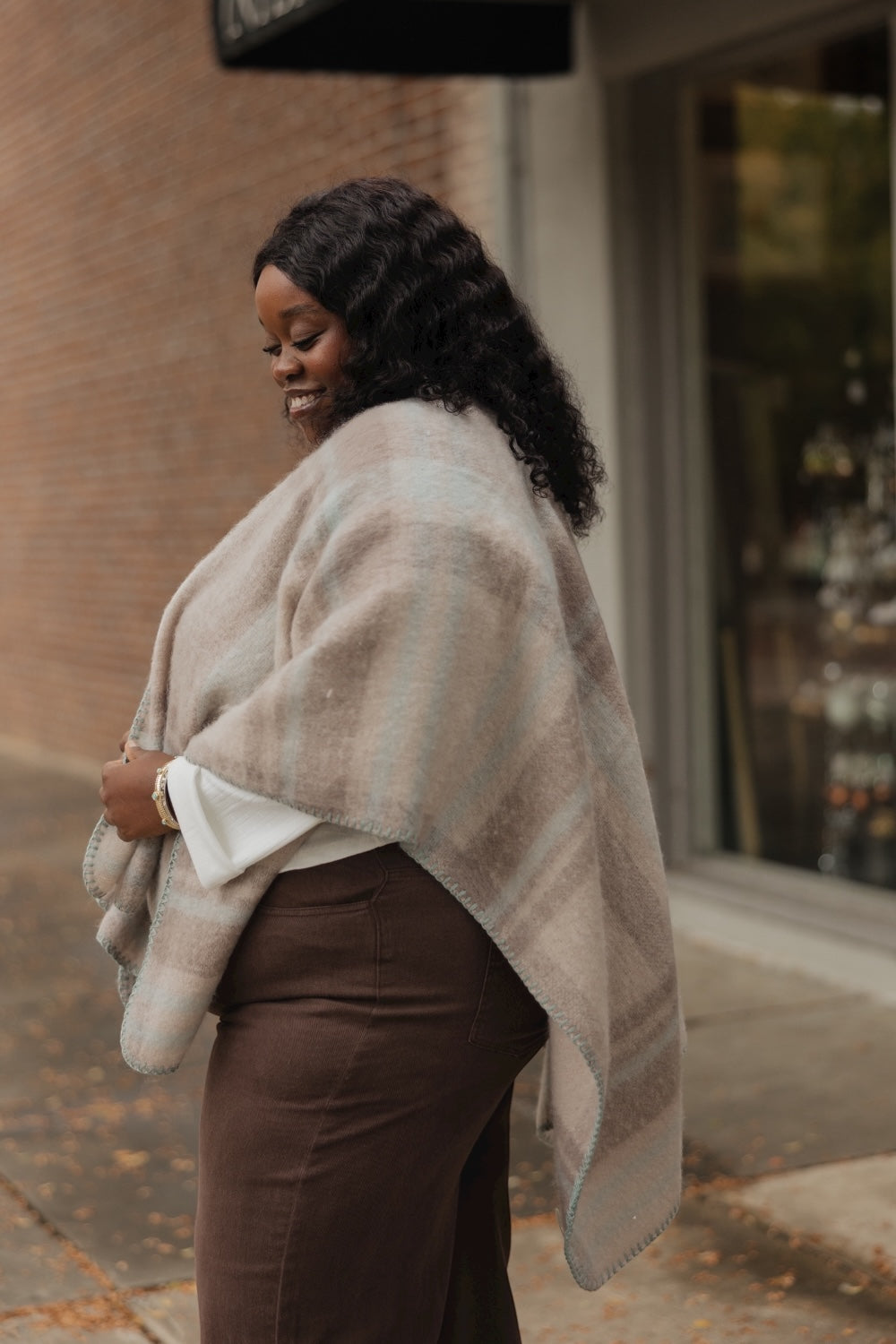 Icy Blue Whipstitch Wrap