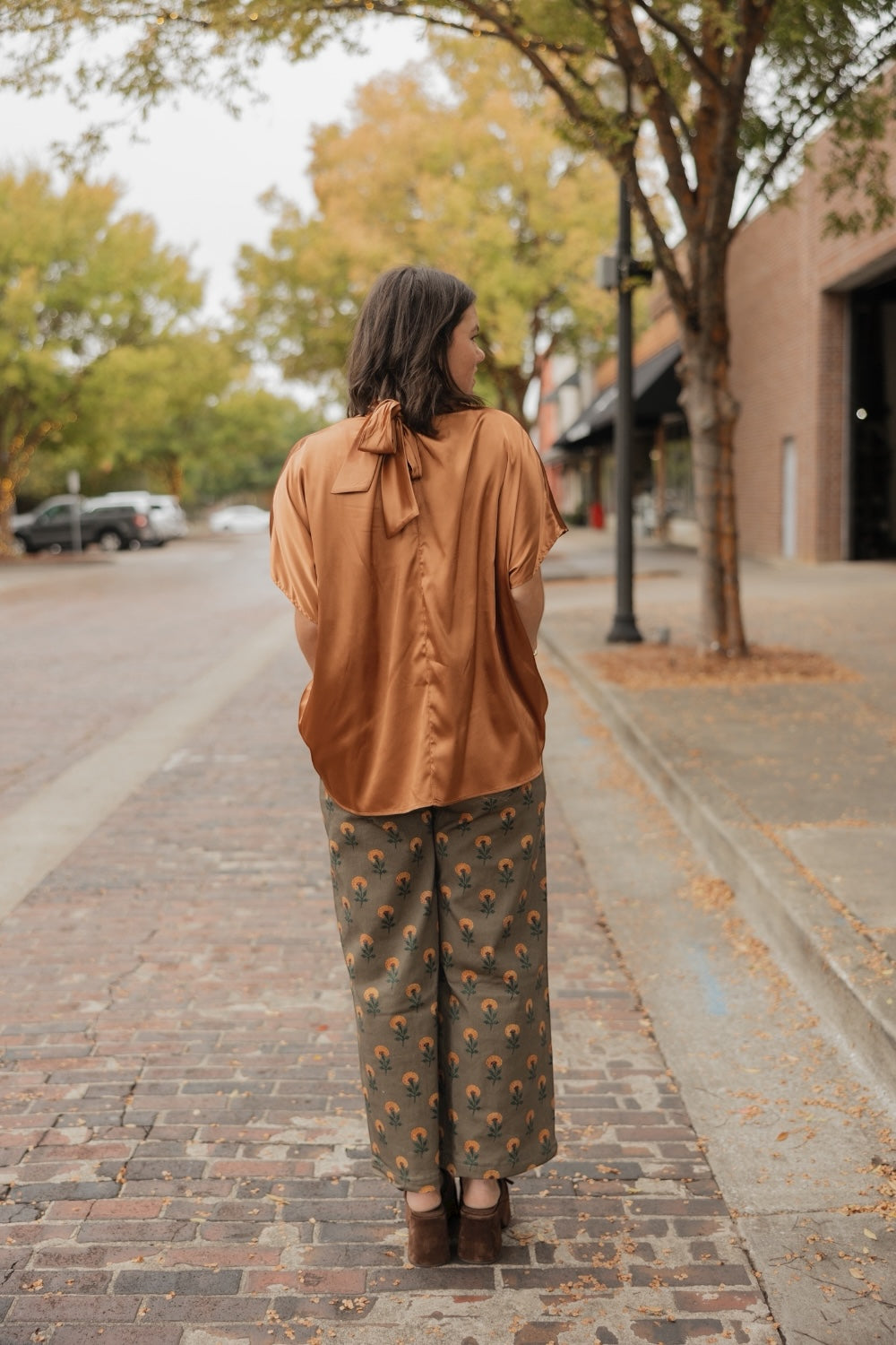 London Copper Satin Top (S-3XL)