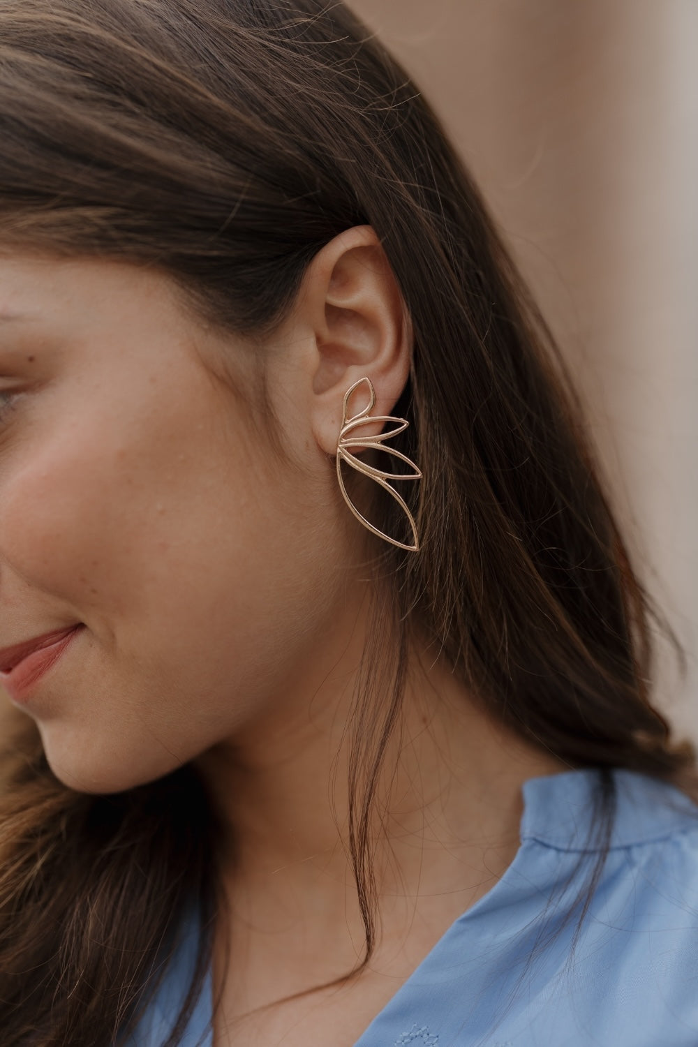 Gold Flower Shape Earrings