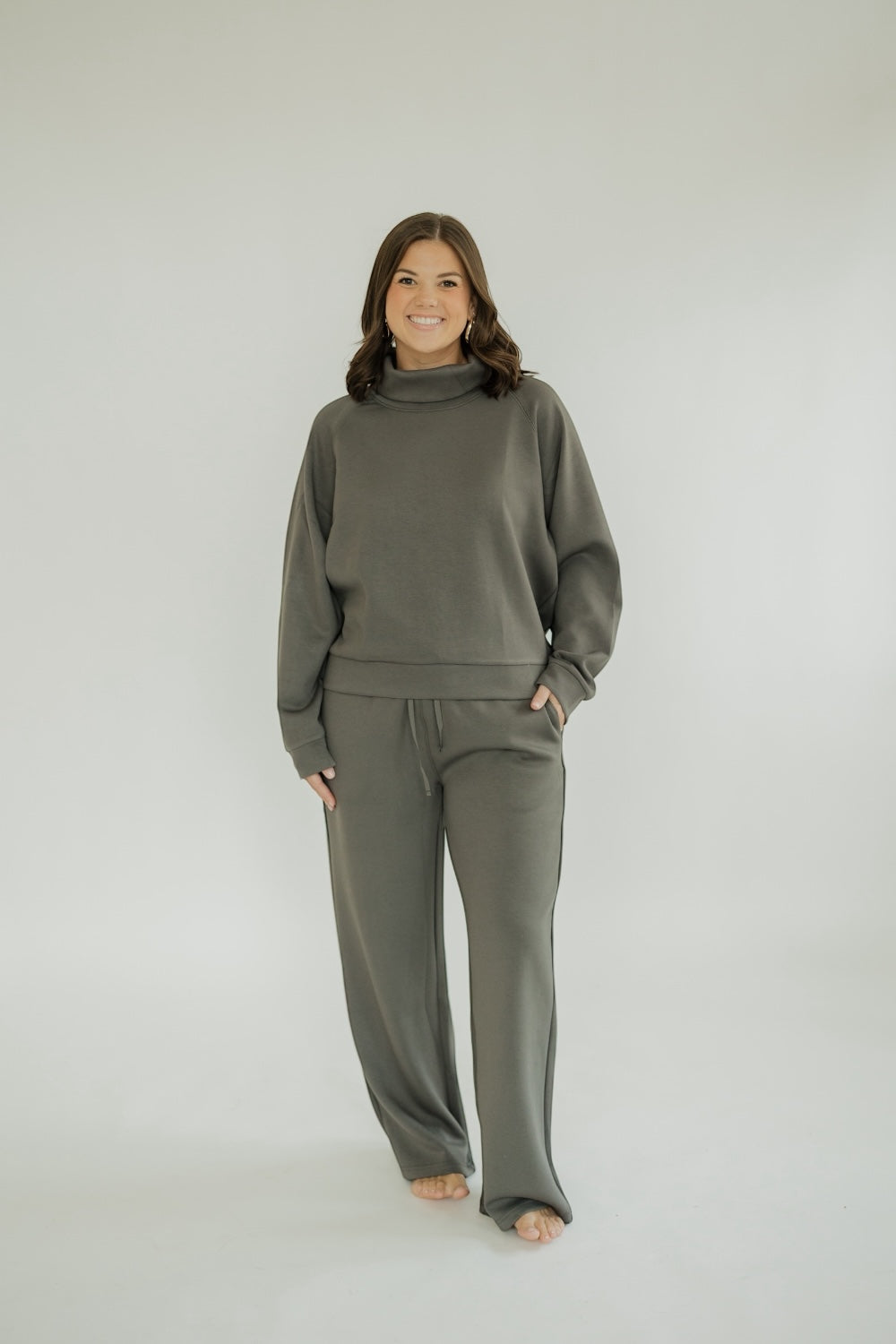Grey Cowl Neck Sweatshirt (XS-XXL)