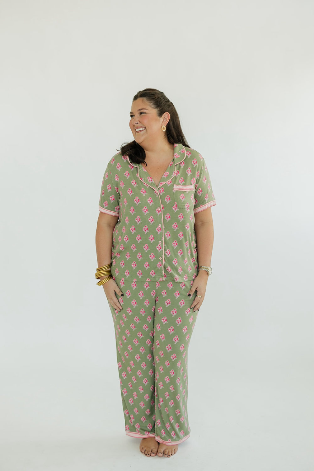 Charlotte Olive Petal Sketch PJ Set (XS-2XL)