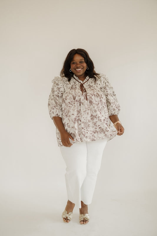 Susannah Brown Floral Blouse (S-2XL)