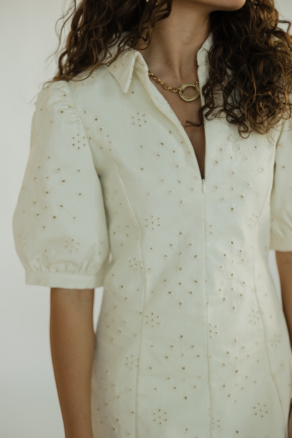 Shannon Ivory Eyelet Mini Dress