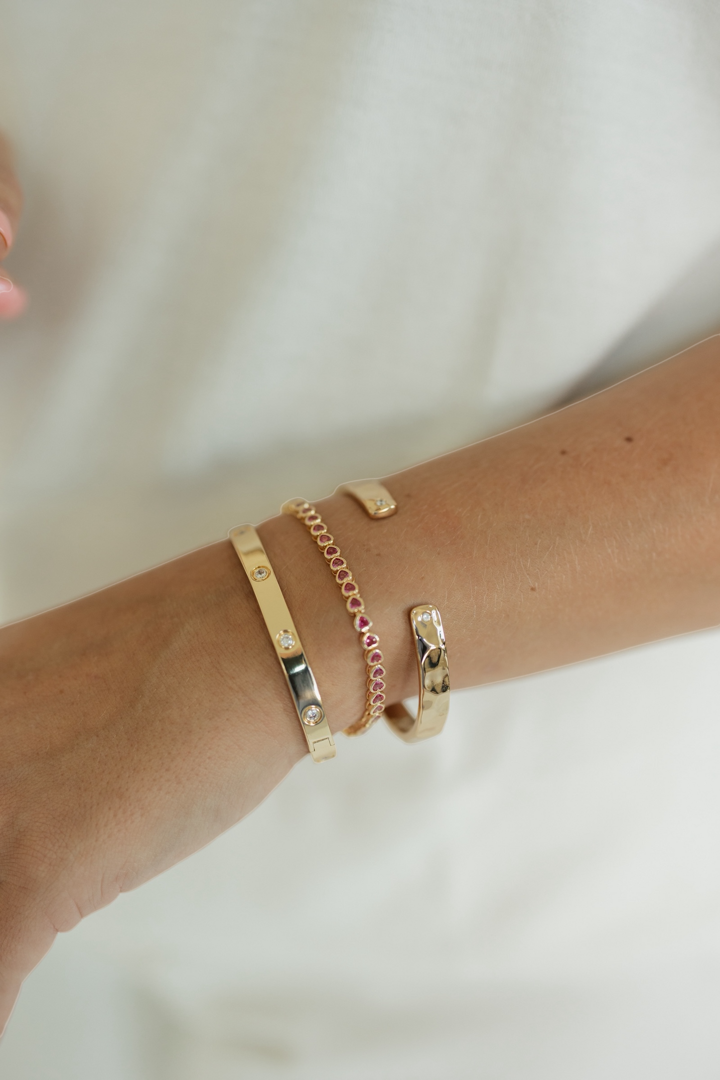 Lucia Heart Bracelet - Pink