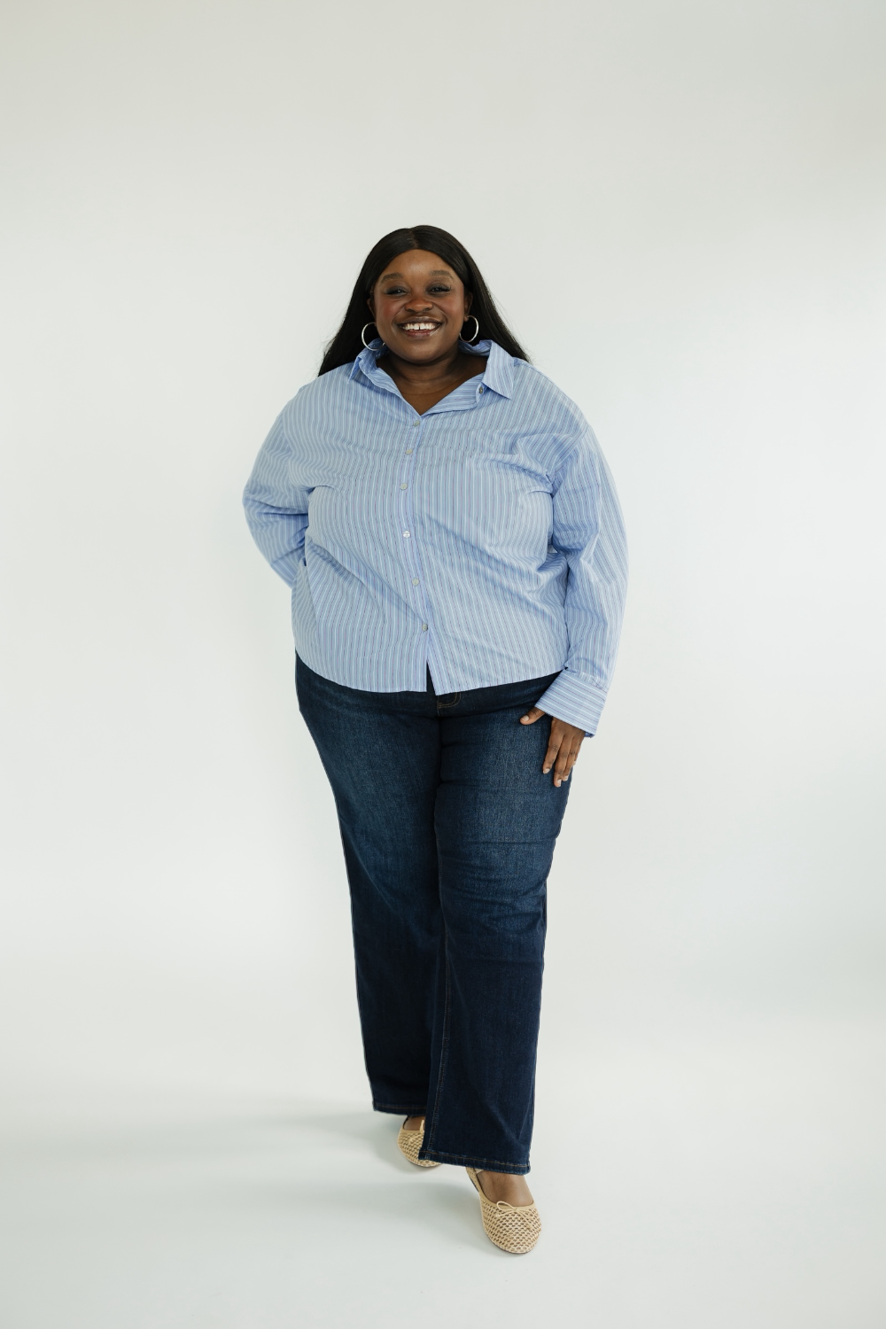 Firecracker Blue Striped Button Down (S-2XL)