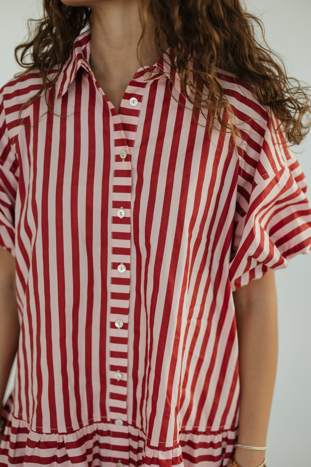 Kaylee Stripe Button Down Mini Dress