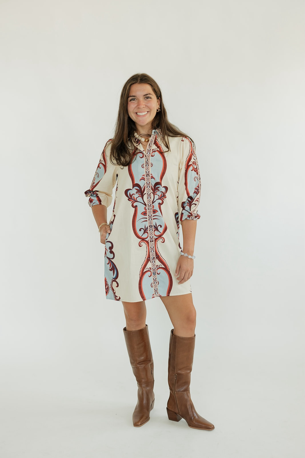 Ava Arabesque Shirt Dress (XS-XL)