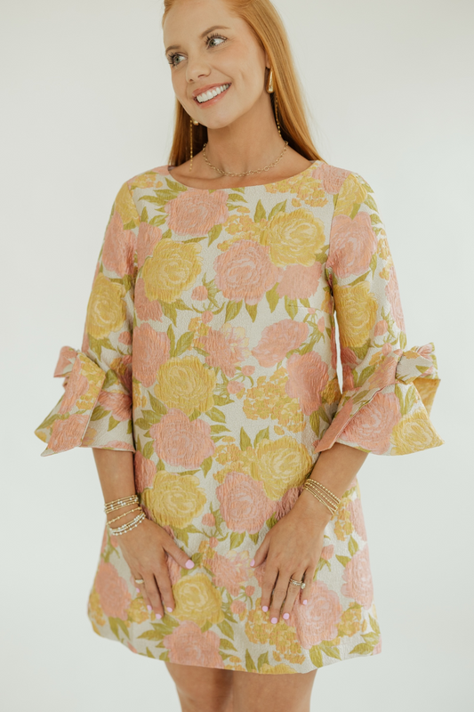 Allyson Jacquard Shift Mini Dress