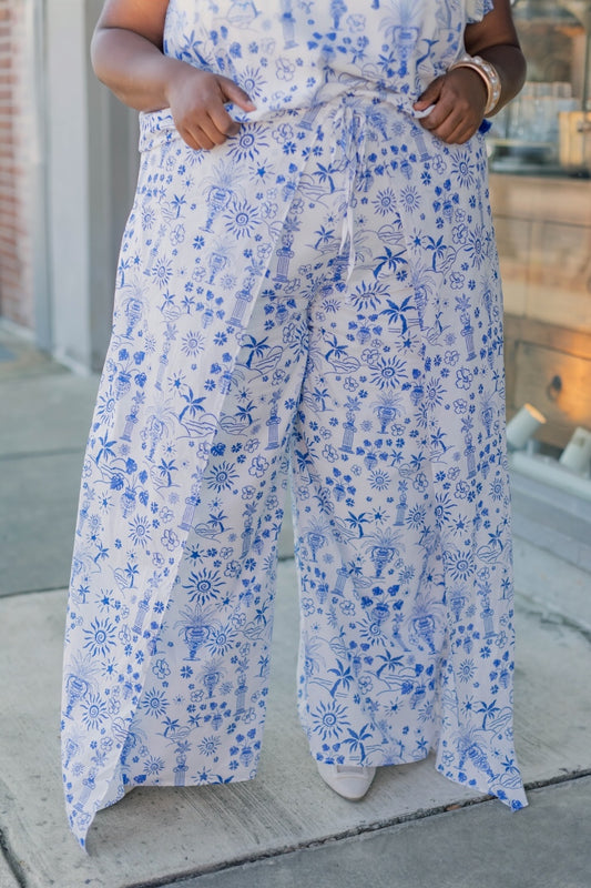 Azul Tropics High Waist Wrap Pants (XS-3XL)