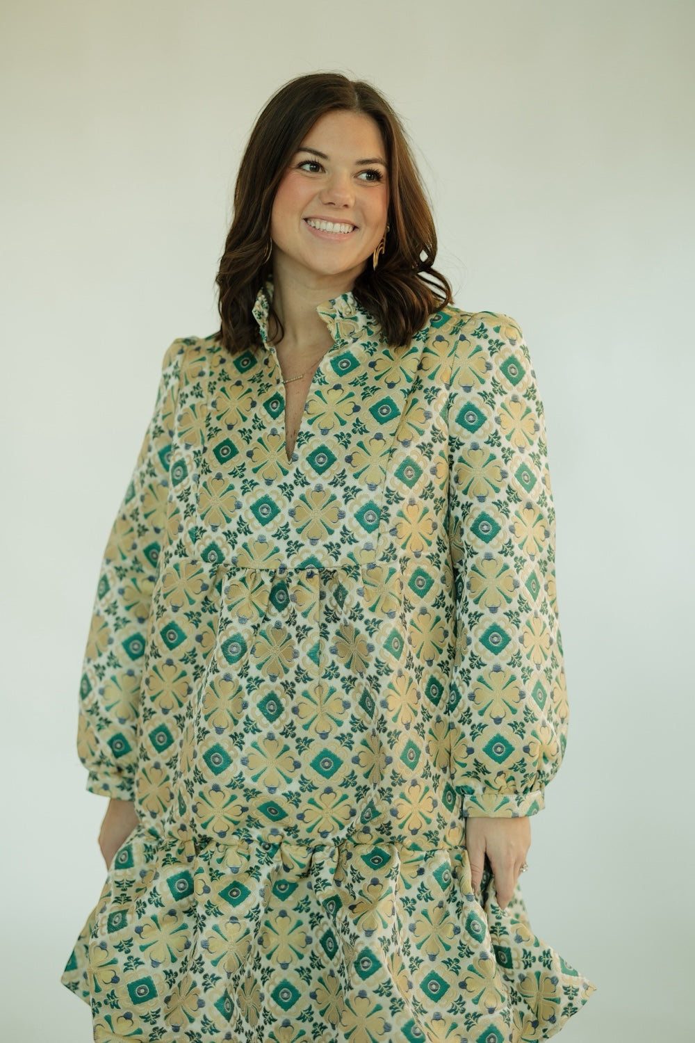 Claire Tile Jacquard Mini Dress